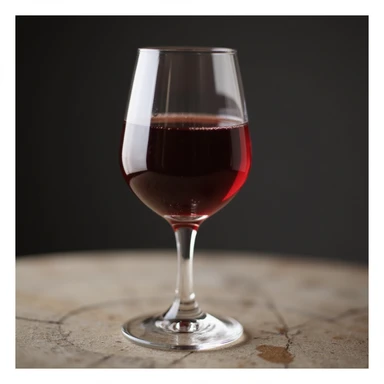 realistic glass of red wine, photorealistic style, transparent background sticker