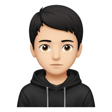 Chłopak ciemno brązowe oczy czarne włosy bluza czarna i taki bardziej żeby wyglądał na 18 latka sticker