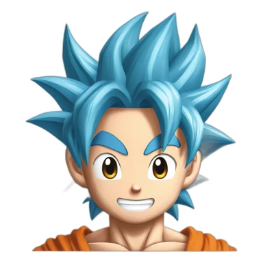 son goku super sayian blue hair smiling sticker