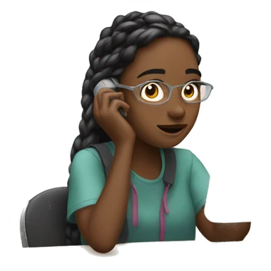 Girl watching on stream with phone sticker