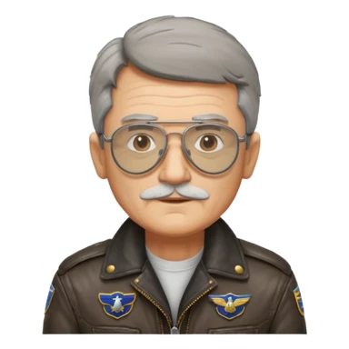 an old civil pilot without mustache sticker