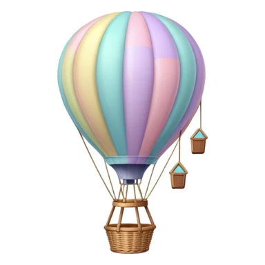 pastel hot air balloon  sticker