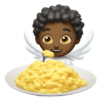 Angel eating scrambled eggs sticker