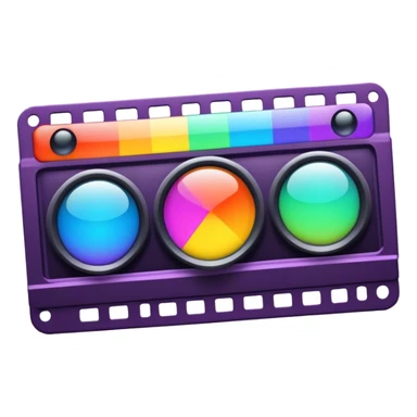 Psychedelic colored film strip sticker