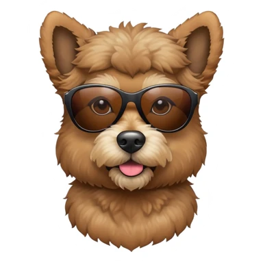 Caniche brown dog with sunglasses sticker