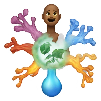 4 elements combined with the human body sticker
