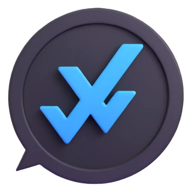 Telegram verification badge, blue circle with white checkmark sticker