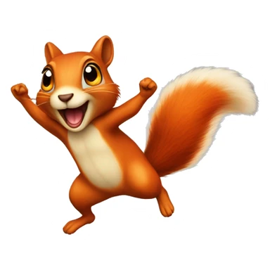 female jumping orange burnt squirrel sticker