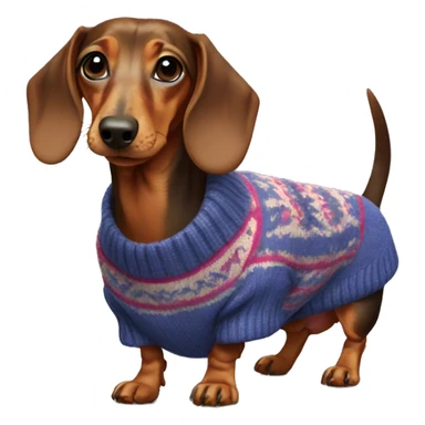 dachshund in a sweater sticker