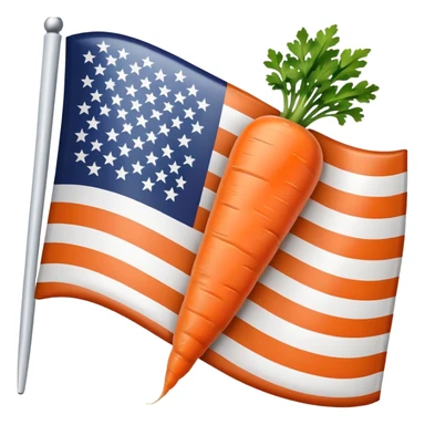 cuyo amaericano de 3 colores con una zanahoria sticker