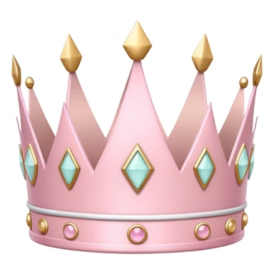 White and pastel pink crown sticker
