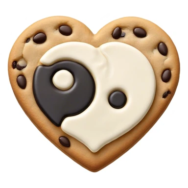 Yin yang cookie heart sticker