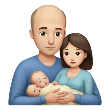 Mother breastfeeding adult balding man sticker