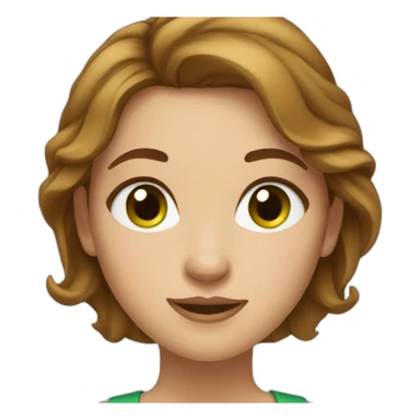 women square face brown hair and green eyes sticker