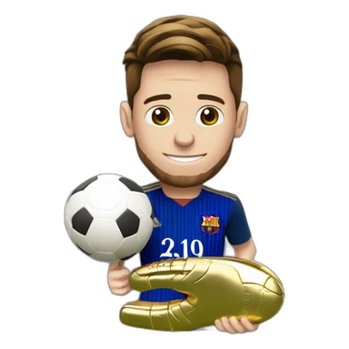 Messi avec le ballon d'or sticker