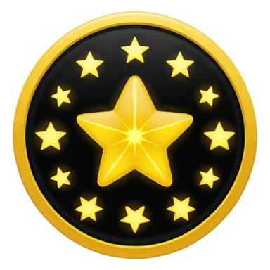 Star inside black curcle sticker