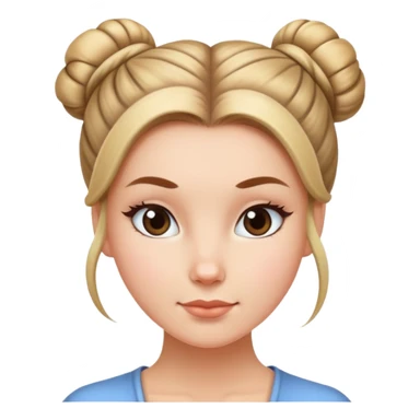 white girl with hair in bun sticker