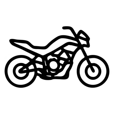 silhouette of a Yamaha MT-07 motorcycle, iconic style, minimalist, black outline, transparent background sticker