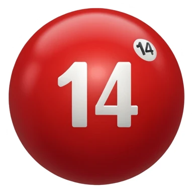 The number 14 on a red pool ball sticker