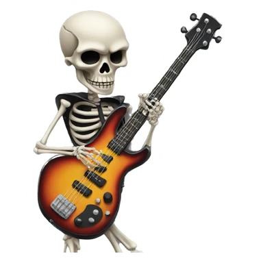Skeleton playing bass guitar sticker