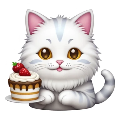 iphone cat emoji holding cake sticker