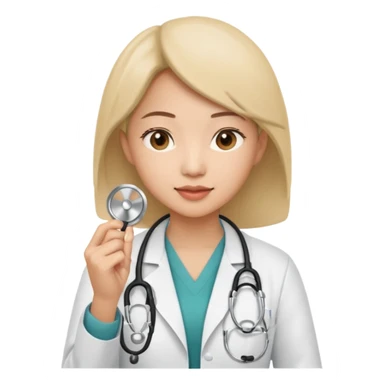 asian woman doctor with stethoscope removal sticker