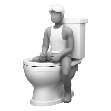 Toilet with a man sticker