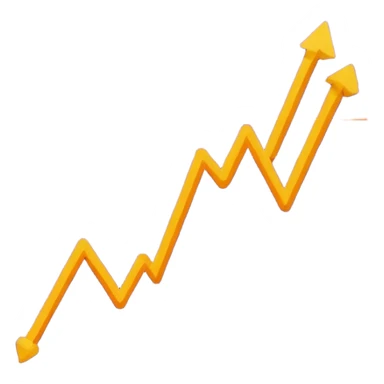 A purple, orange, and yellow line chart with multiple lines and data points sticker