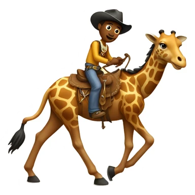 Cowboy riding giraffe sticker