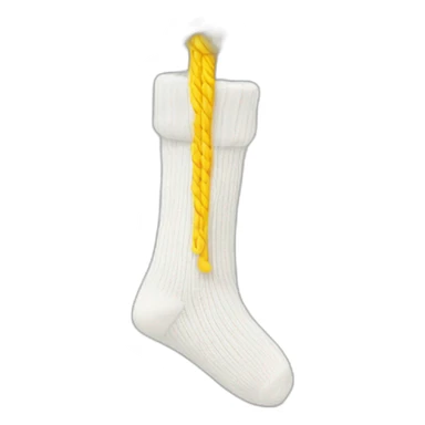 Sock with yellow strings coming down sticker