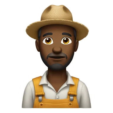 black guy farmer sad face sticker