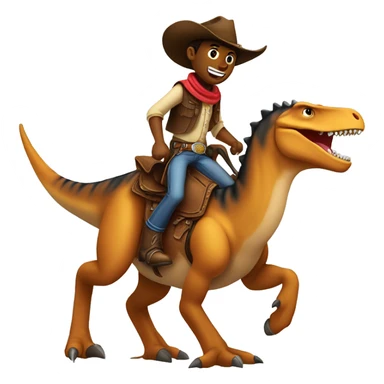 cowboy riding dinosour sticker