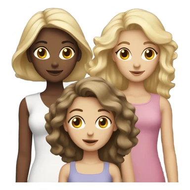 2blonde girls and 1 brunette girl sticker