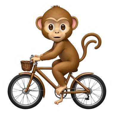 monkey sitting as if he was on a bike but no bike sticker