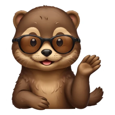 otter with sunglasses sticker