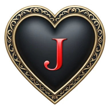 Can you make a black heart with a white letter in the middle in a gothic style, the letter is J sticker