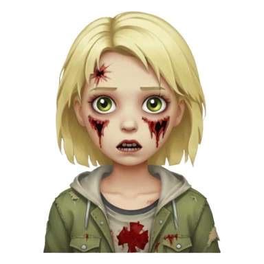 girl zombie with blonde hair sticker