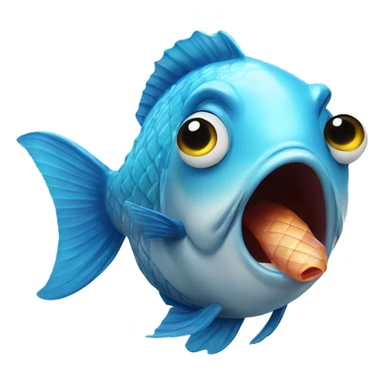 fish blowing a kiss sticker