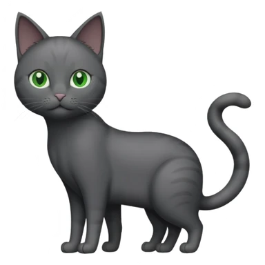 full body solid dark grey cat with green eyes and white paws sticker