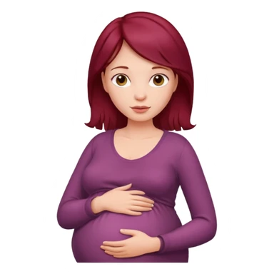 Pregnant woman with burgundy hair  sticker