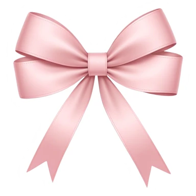 Single-loop thin and elongated ribbon bow, light pink, no double loops, minimalistic, elegant, sleek and slender sticker