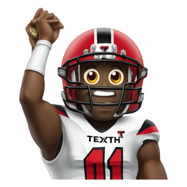 Texas tech football player ringing a bell sticker