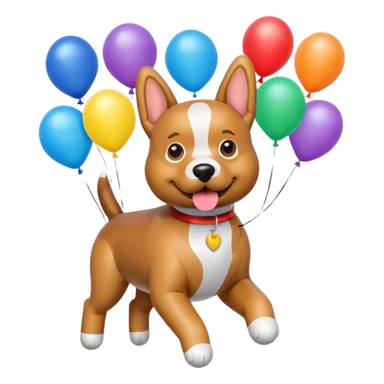 dog shaped flying balloons sticker