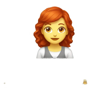 female graphic designer redhead glass computer sticker
