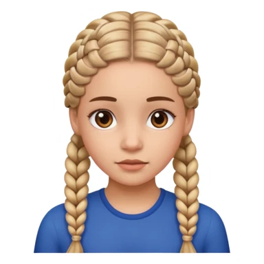 girl with French braids sticker