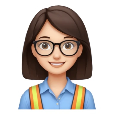 girl architect - brunette - 20 years old cute pose sticker