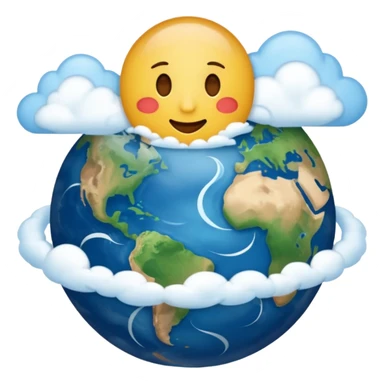 an emoji that circular like the emoji of earth but withh the representation of heaven/sky/aethenum sticker