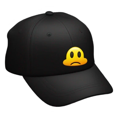 Plain black baseball cap on black screen with a black cap with '.COM' on it sticker