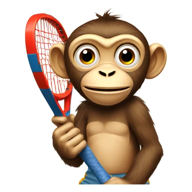 Monkey with padel racket  sticker