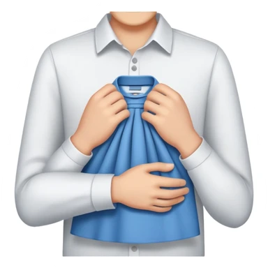 hands folding a shirt, simple and clear, friendly sticker